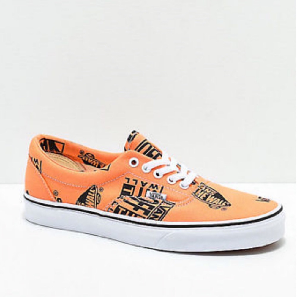 Vans Era Logo Tangerine & Black Skates Shoes - Picture 7 of 8
